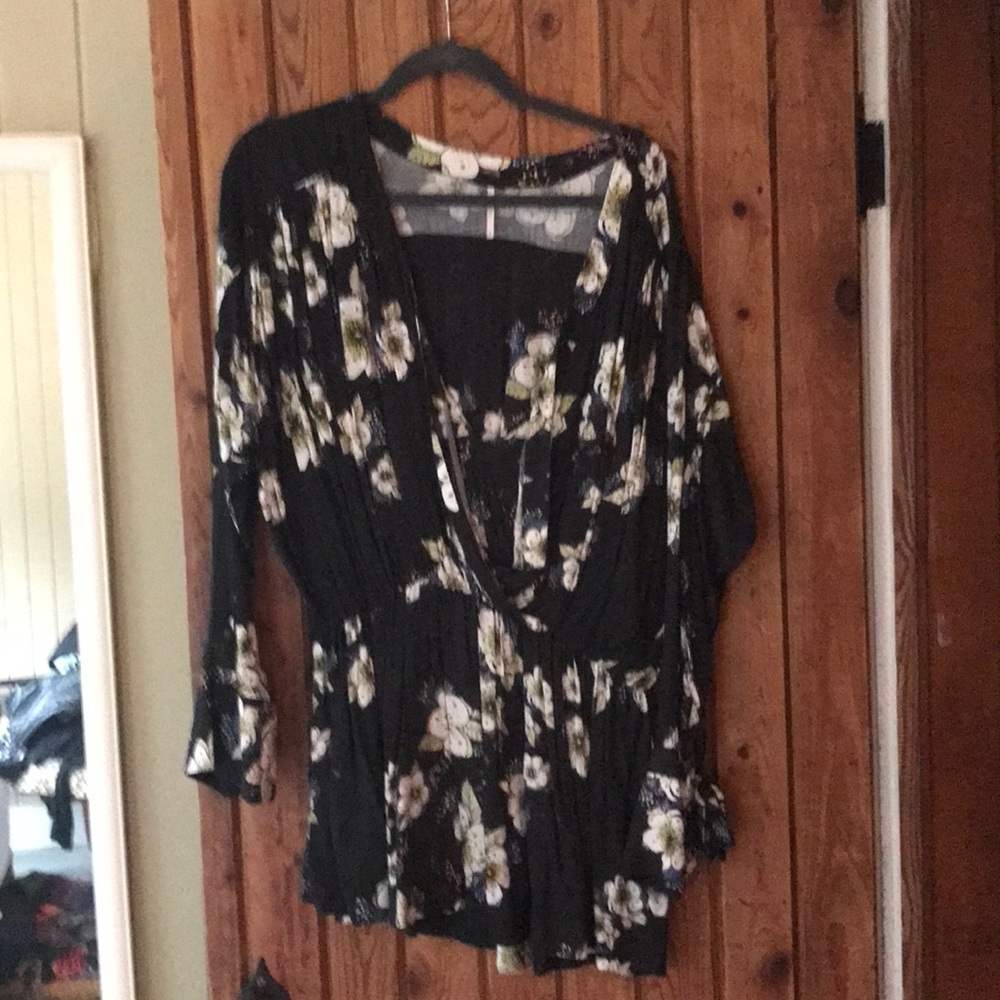Fun Free People Blouse in Sweet Floral Print